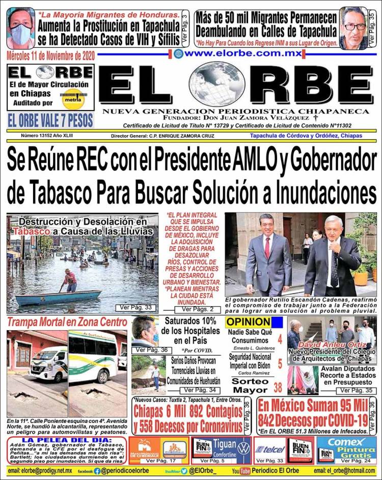 Portada de El Orbe (México)