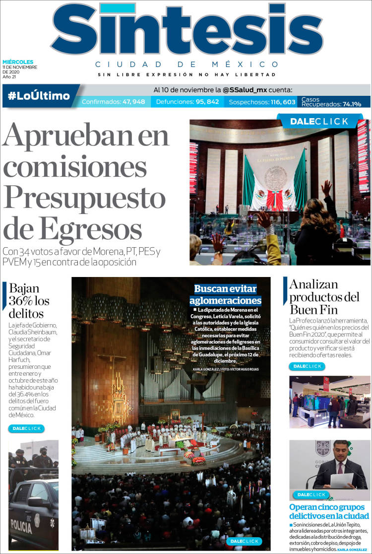 Portada de Síntesis Nacional (México)