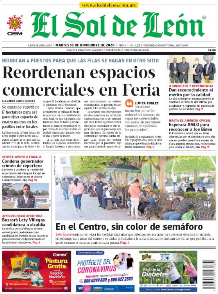 Portada de El Sol de León (México)