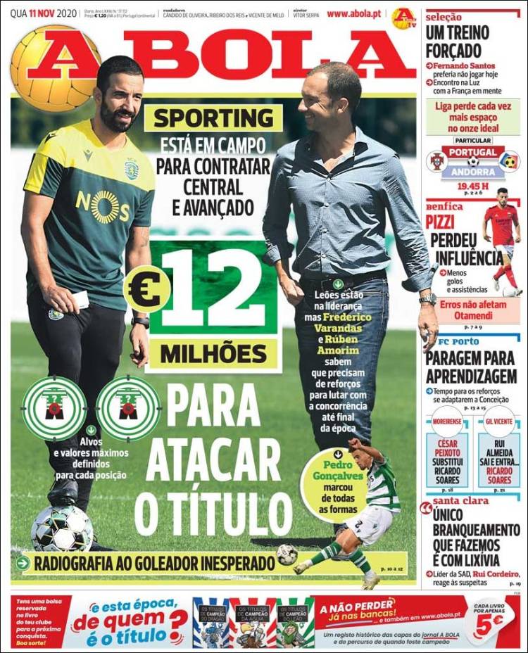 Portada de A Bola (Portugal)