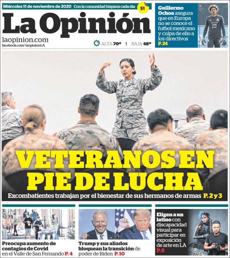 Portada de La Opinión (USA)