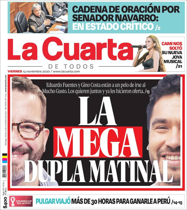 Portada de La Cuarta (Chile)