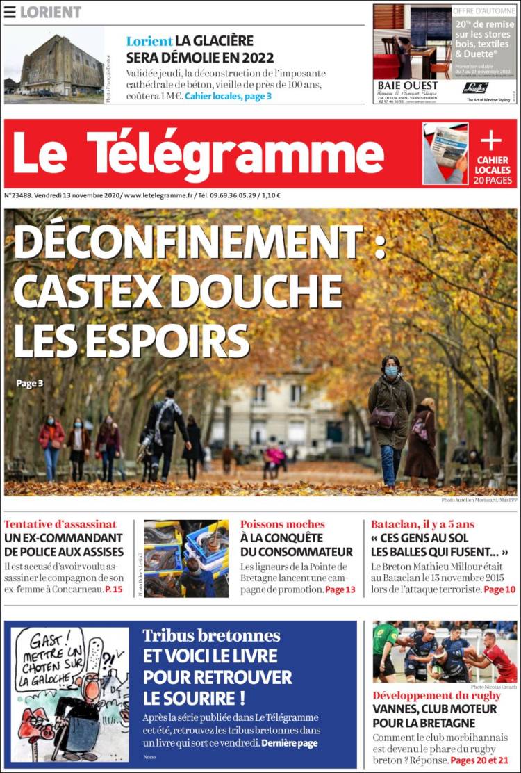 Portada de Télégramme (Francia)