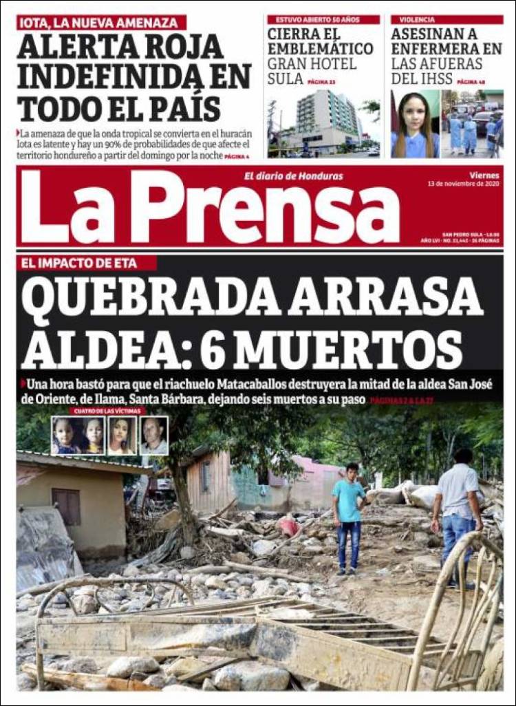 Newspaper La Prensa (Honduras). Newspapers in Honduras. Today's press