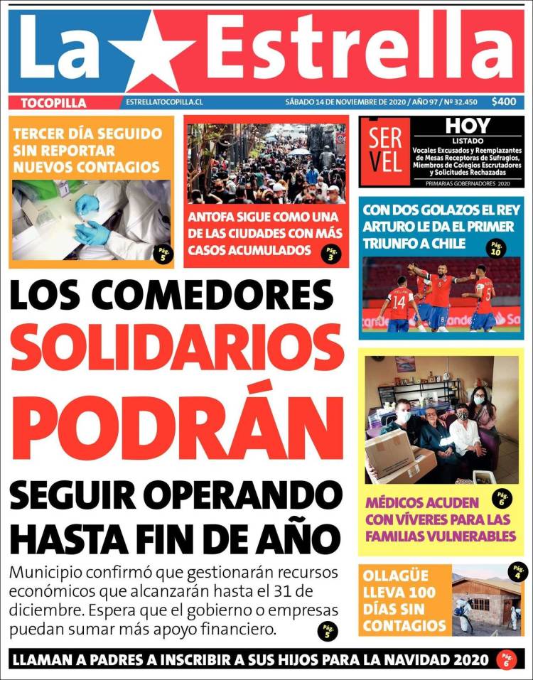 Portada de La Estrella de Tocopilla (Chile)