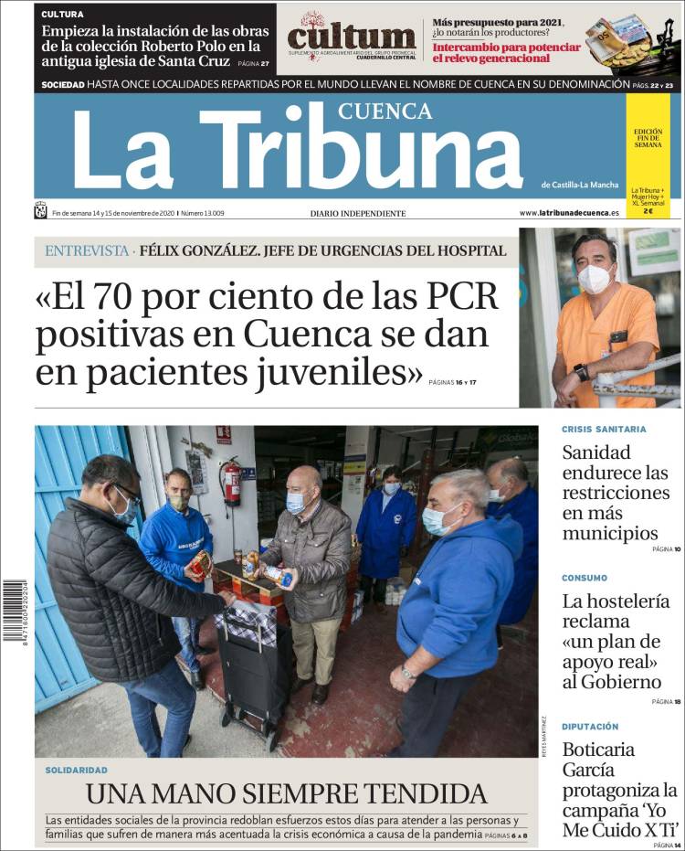 Portada de La Tribuna de Cuenca (España)