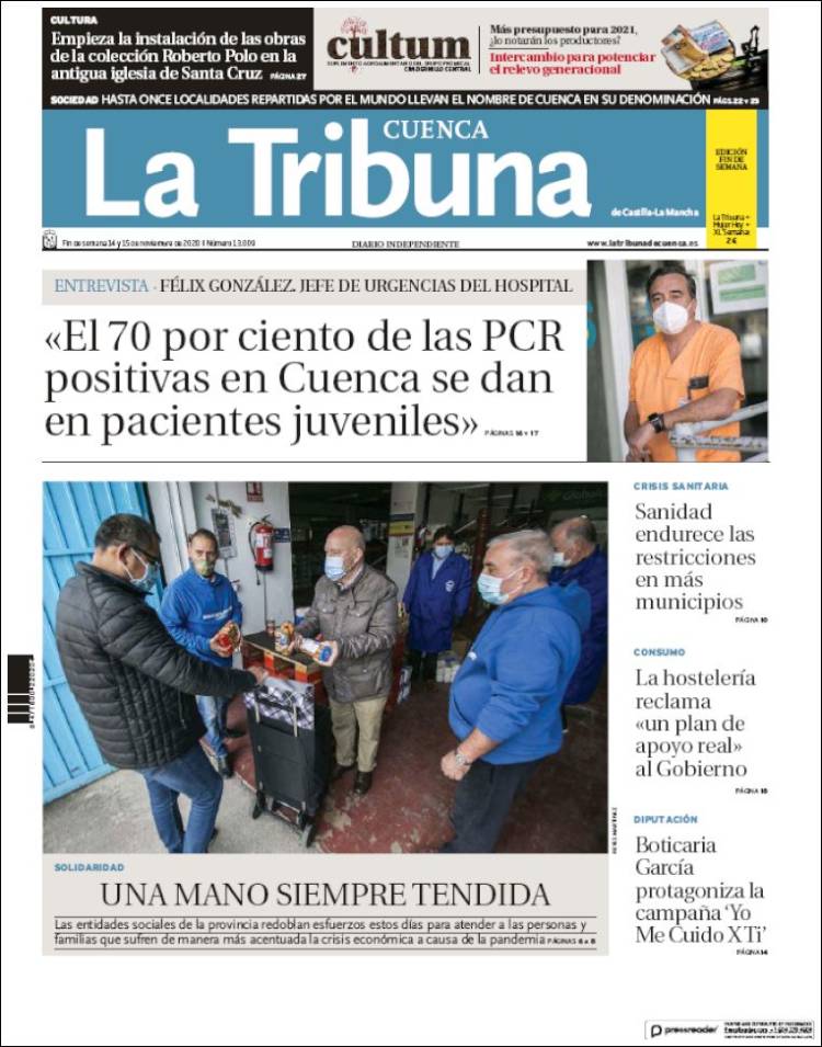 Portada de La Tribuna de Cuenca (España)