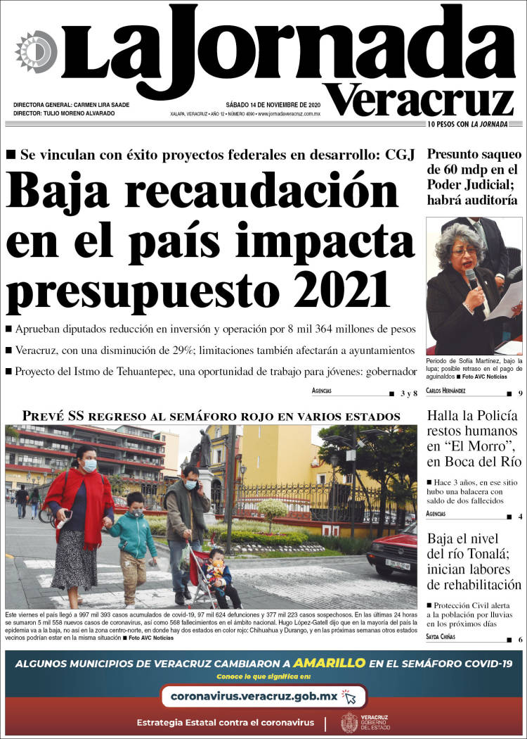 Portada de La Jornada Veracruz (México)