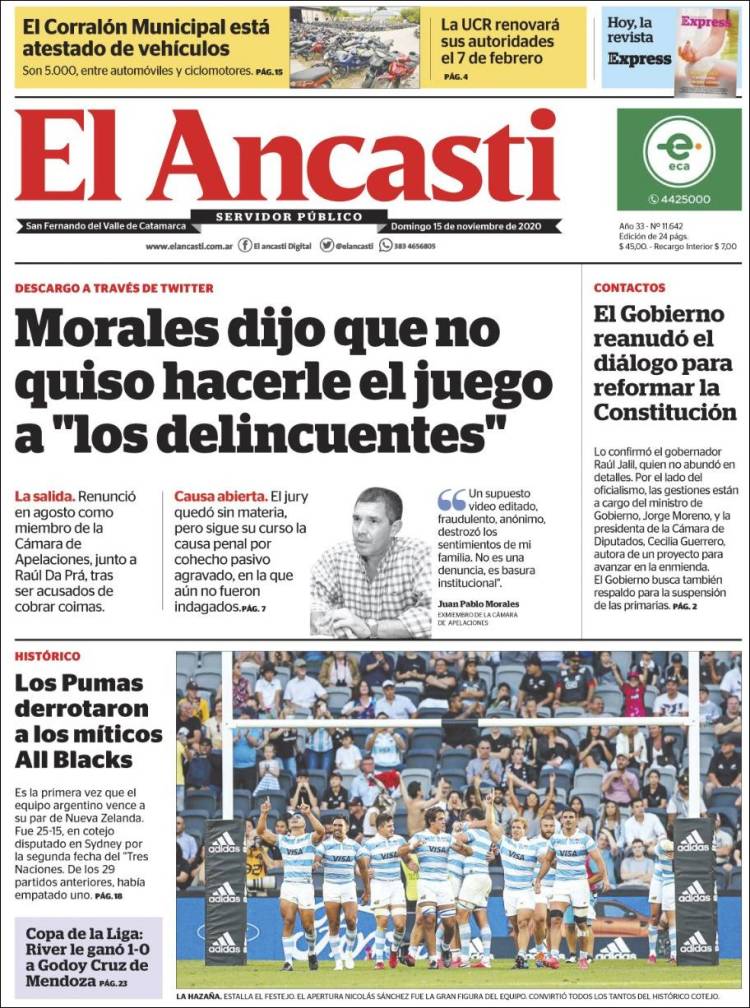 Portada de El Ancasti (Argentina)