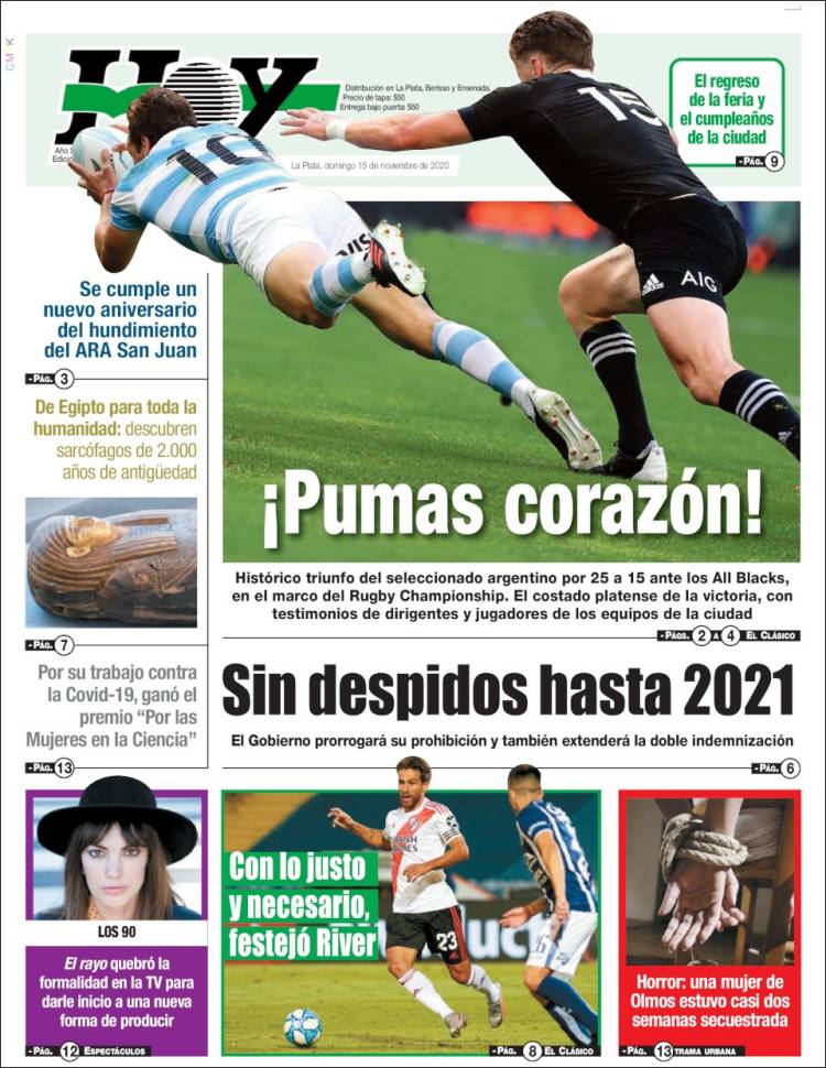 Portada de Diario Hoy (Argentina)