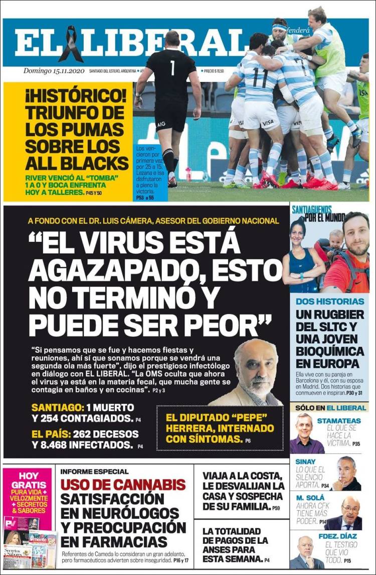 Portada de Diario El Liberal (Argentina)