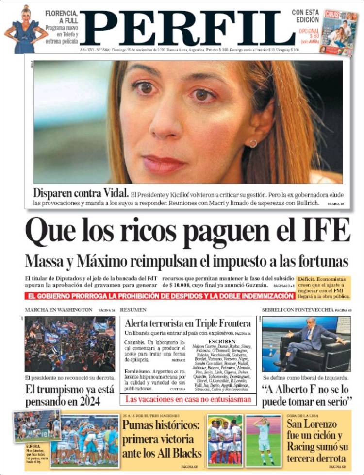 Portada de Diario Perfil (Argentina)