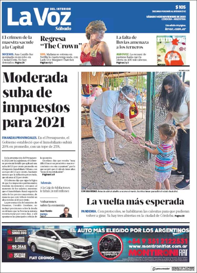 Portada de La Voz del Interior (Argentina)