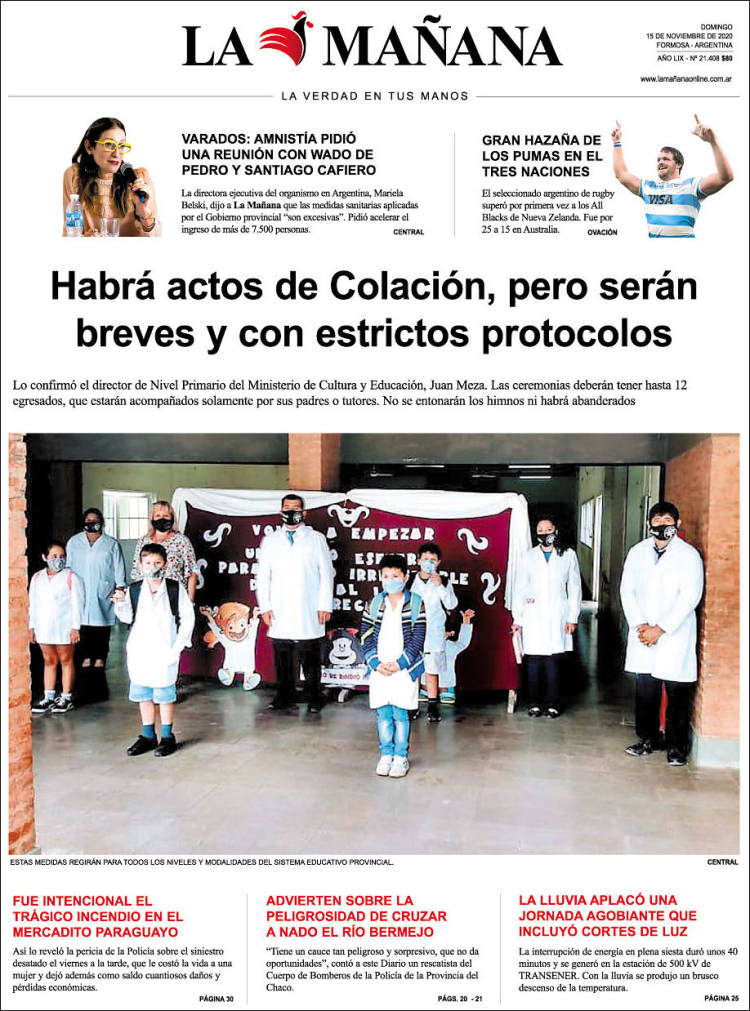 Portada de Diario La Mañana (Argentina)