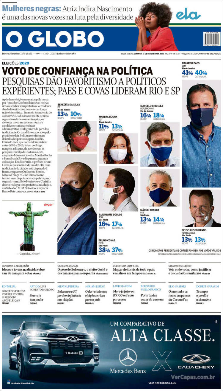 Portada de O Globo (Brasil)