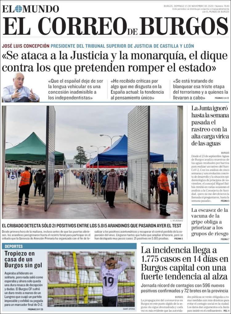 Portada de El Correo de Burgos (Spain)