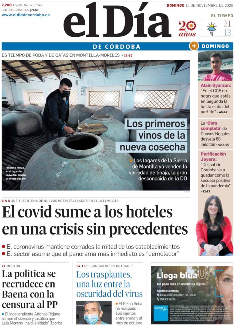 Portada de El Día de Córdoba (España)