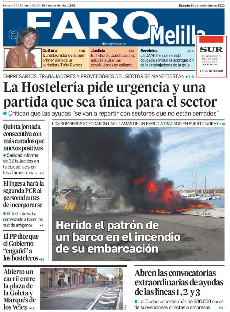 Portada de El Faro de Melilla (España)