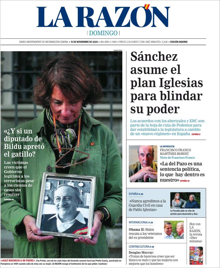 Portada de La Razón (España)