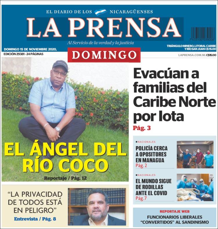 Portada de La Prensa (Nicaragua)
