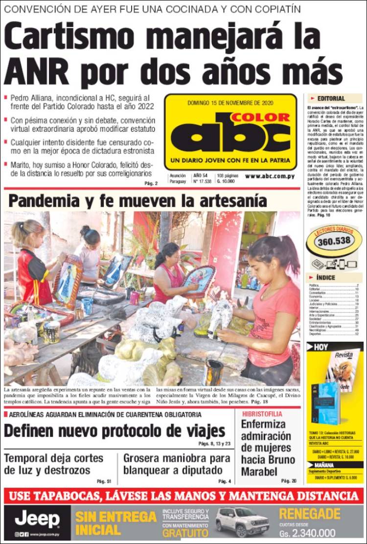 Portada de ABC Color (Paraguay)