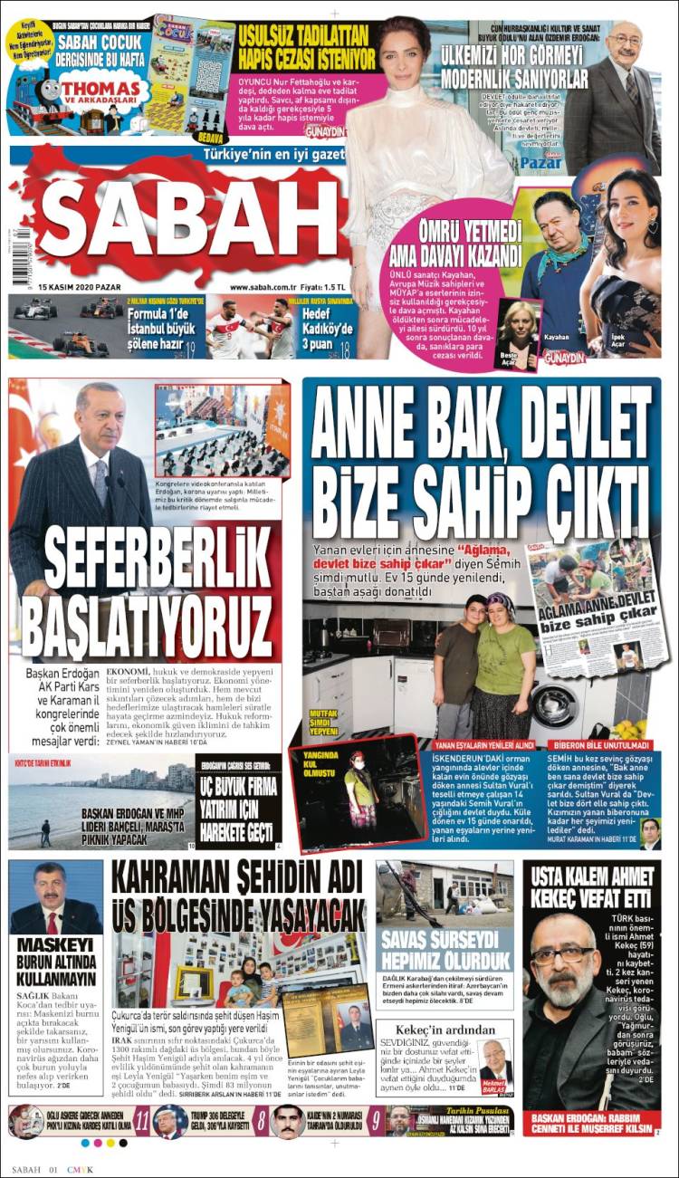 Portada de Sabah (Turqu&iacute;a)