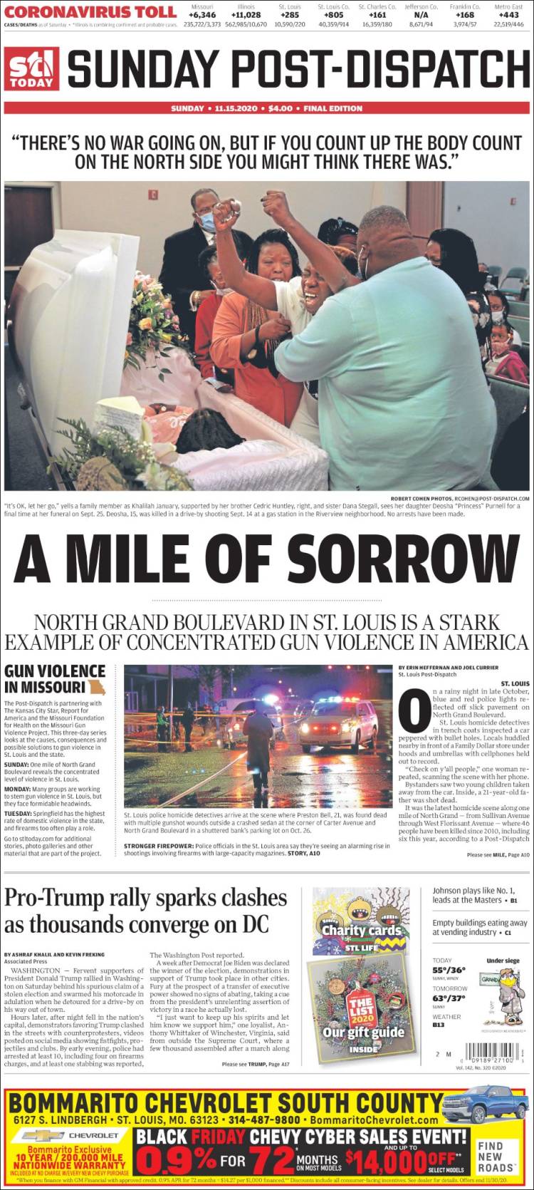 Portada de St. Louis Post-Dispatch (USA)