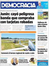 Portada de Diario Democracia (Argentina)