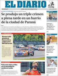 Portada de El Diario de Paraná (Argentina)