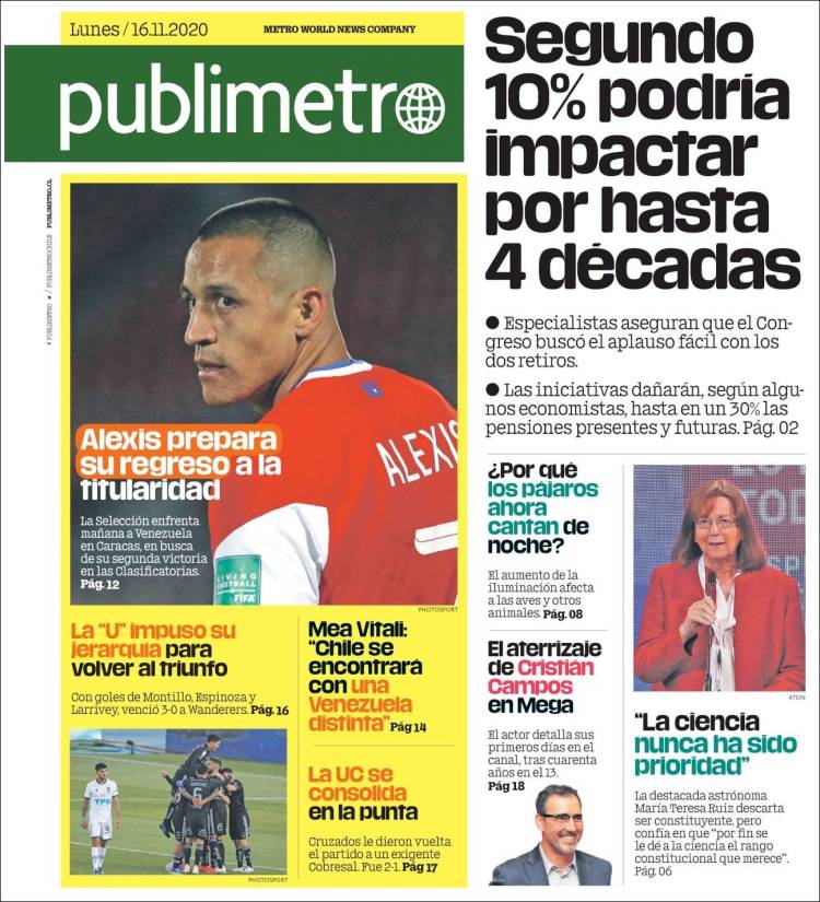 Portada de Publimetro (Chile)