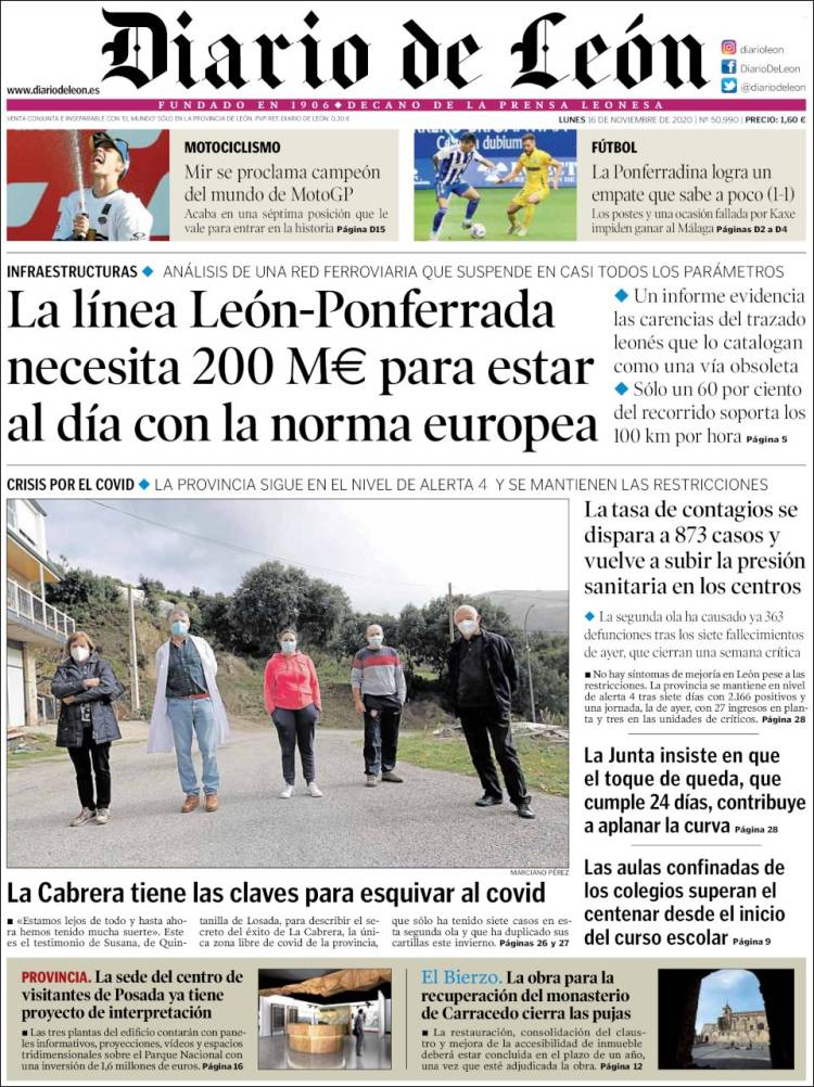 Portada de Diario de León (España)