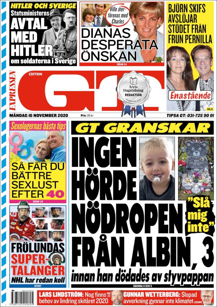 Portada de Göteborgstidningen (Suecia)