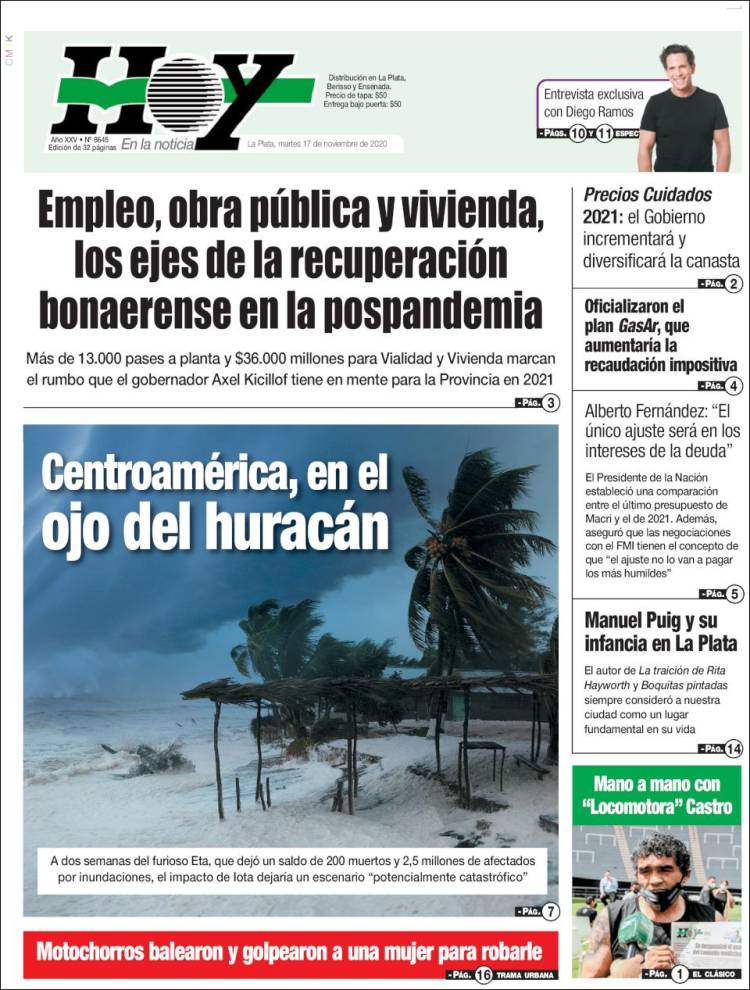 Portada de Diario Hoy (Argentina)
