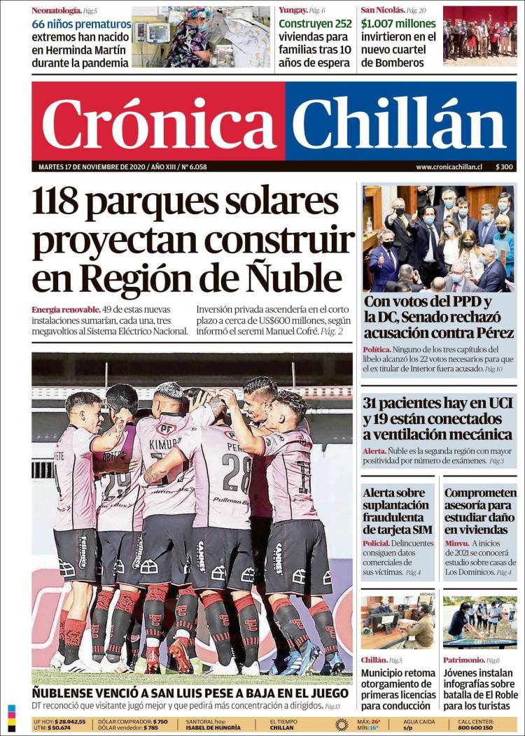 Portada de Crónica Chillán (Chile)