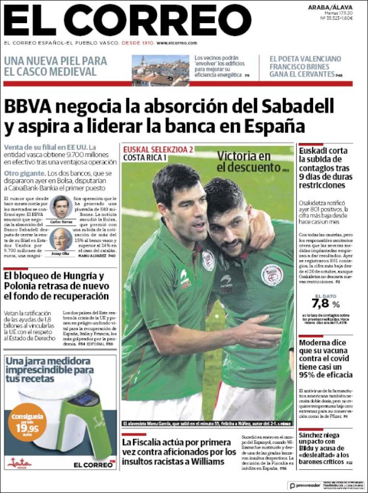 Portada de El Correo - Álava (España)