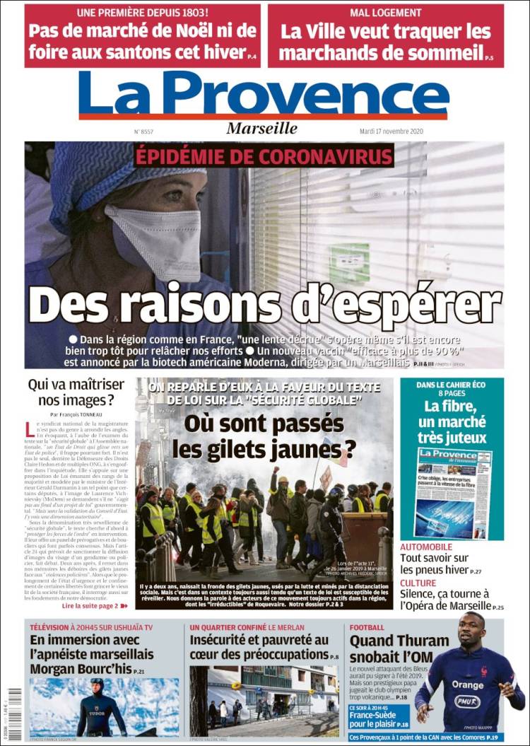 Portada de La Provence (Francia)