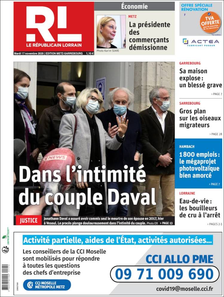 Portada de Le Republicain Lorrain (Francia)