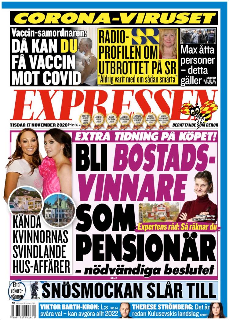 Portada de Expressen (Suecia)