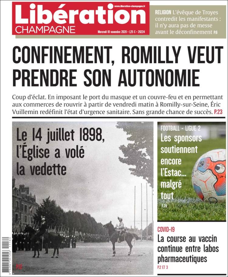 Portada de Libération Champagne (Francia)