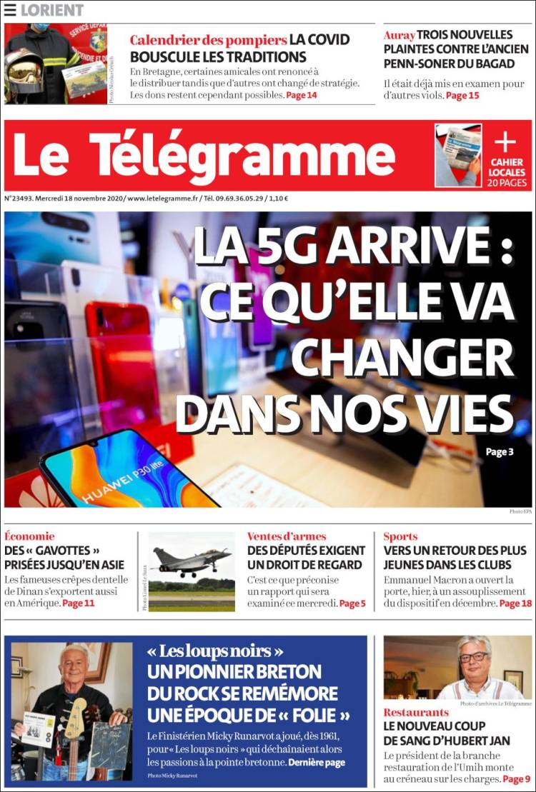 Portada de Télégramme (Francia)