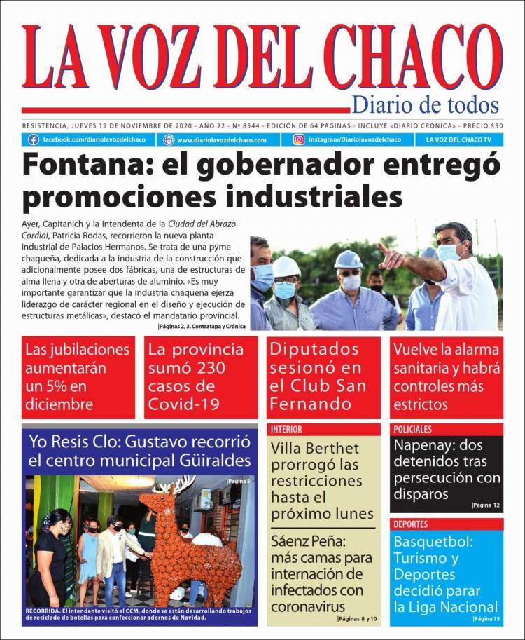 Portada de La Voz del Chaco (Argentina)