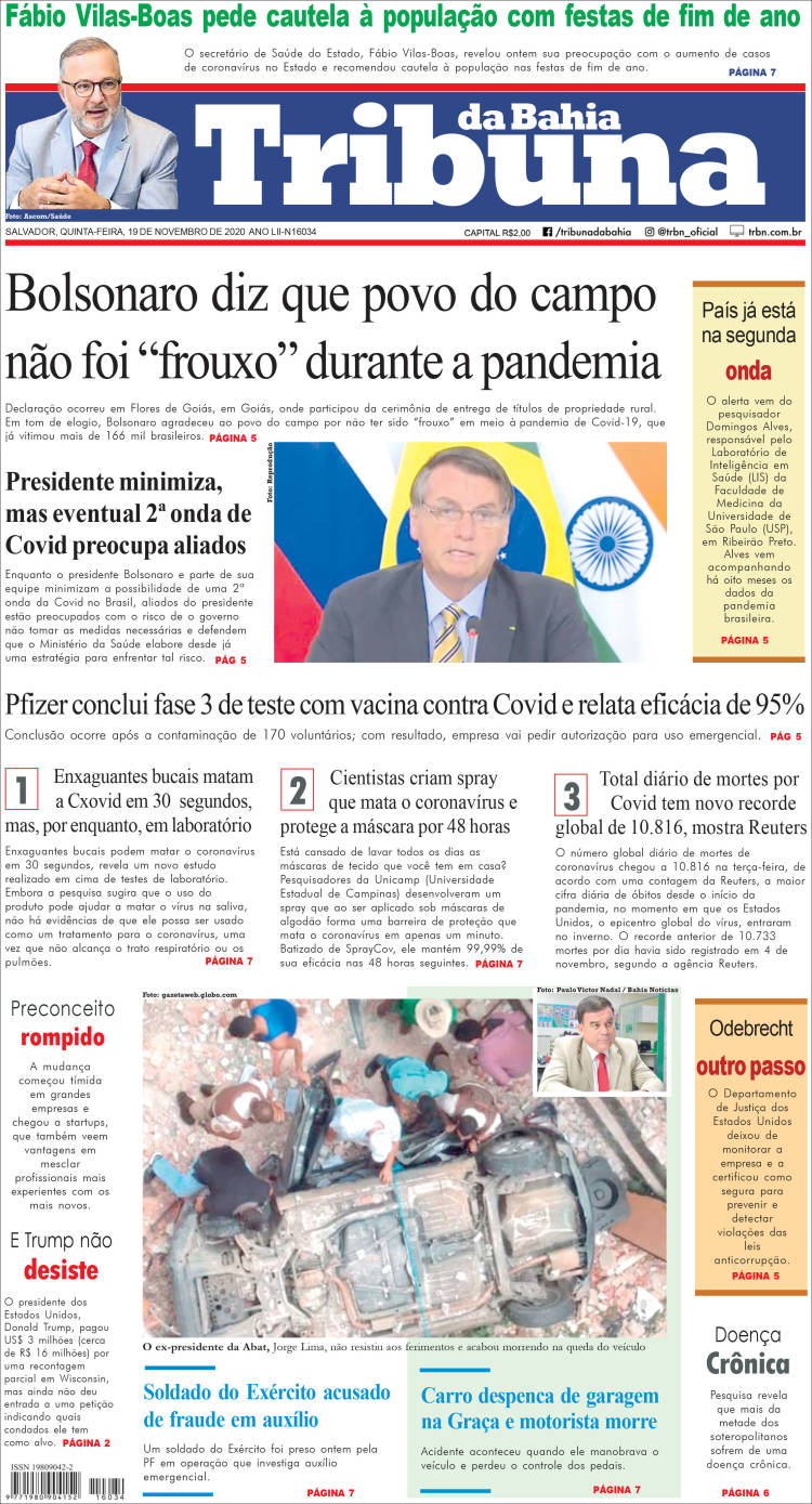 Portada de Tribuna da Bahia (Brasil)
