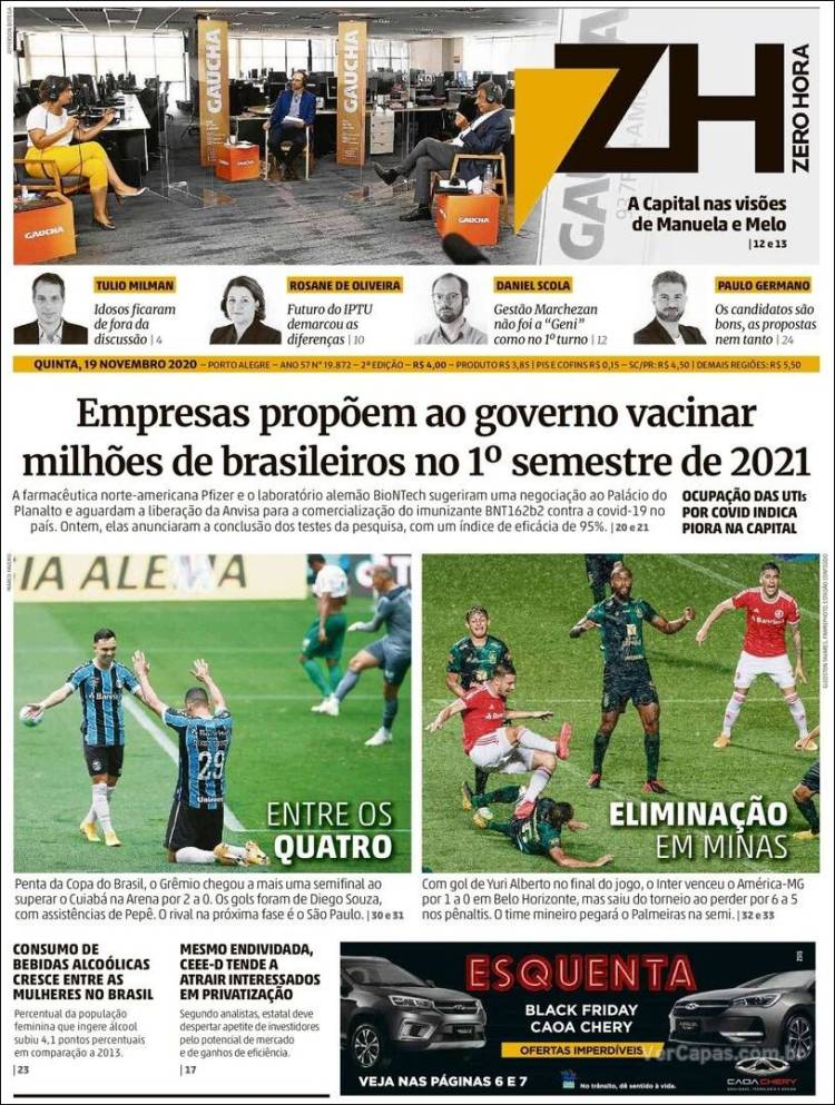 Portada de Zero Hora (Brasil)
