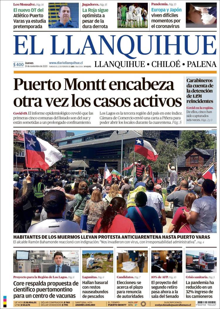 Portada de El Llanquihue (Chili)