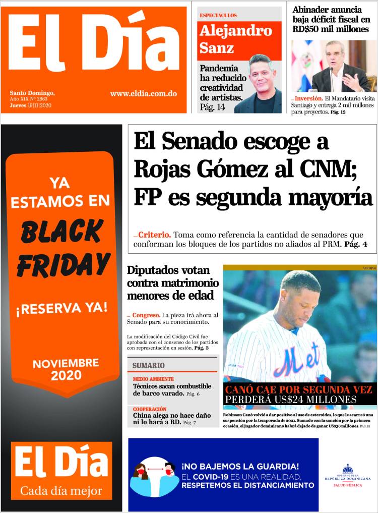 Portada de El Día (R. Dominicana)