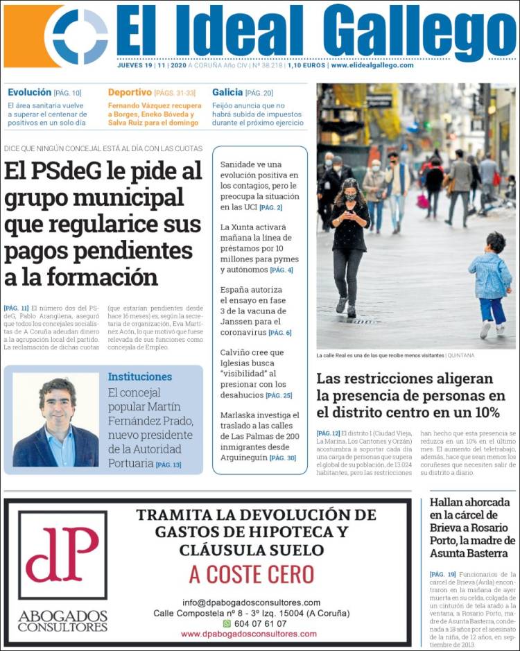 Portada de El Ideal Gallego (España)