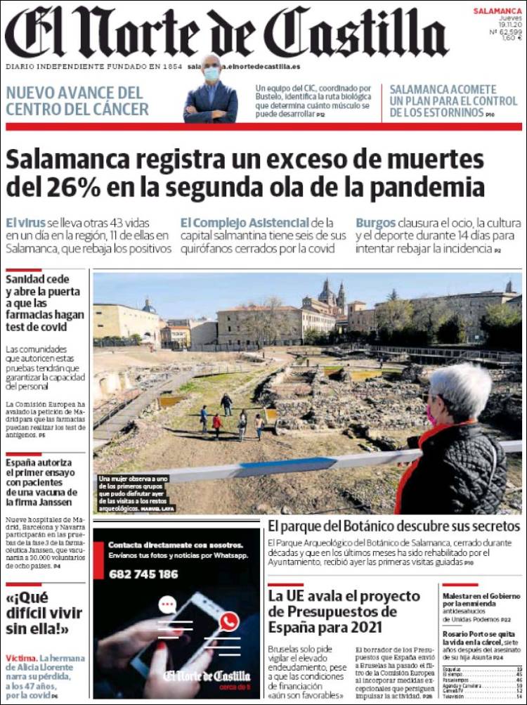 Portada de Norte de Castilla - Salamanca (España)