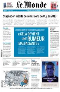 Portada de Le Monde (Francia)