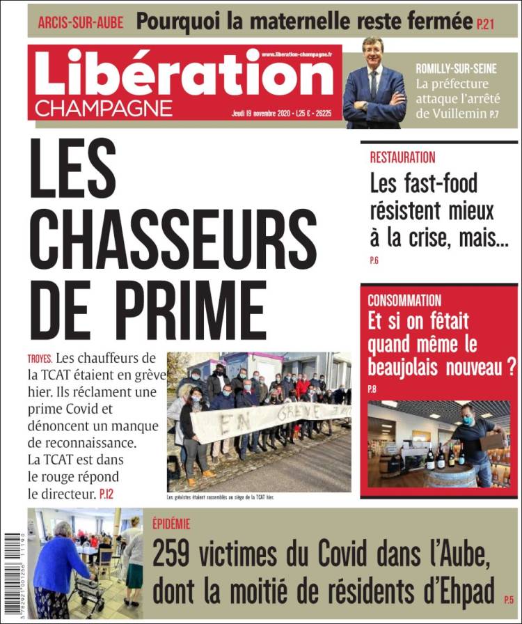 Portada de Libération Champagne (Francia)