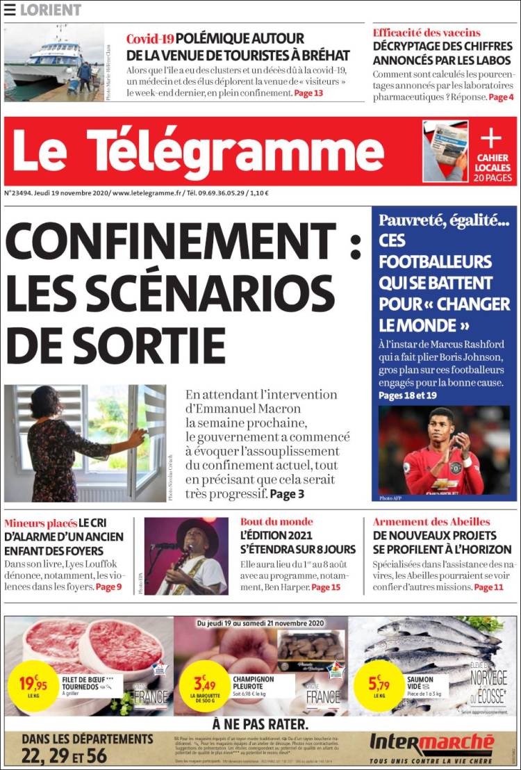 Portada de Télégramme (Francia)